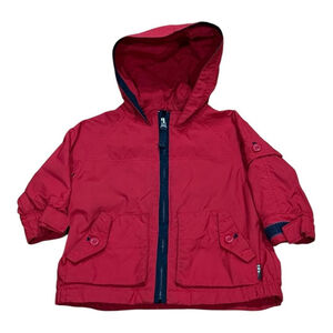 Baby Gap Jacket Toddler 12-18 Months Red Hooded Windbreaker Rain Coat Kids